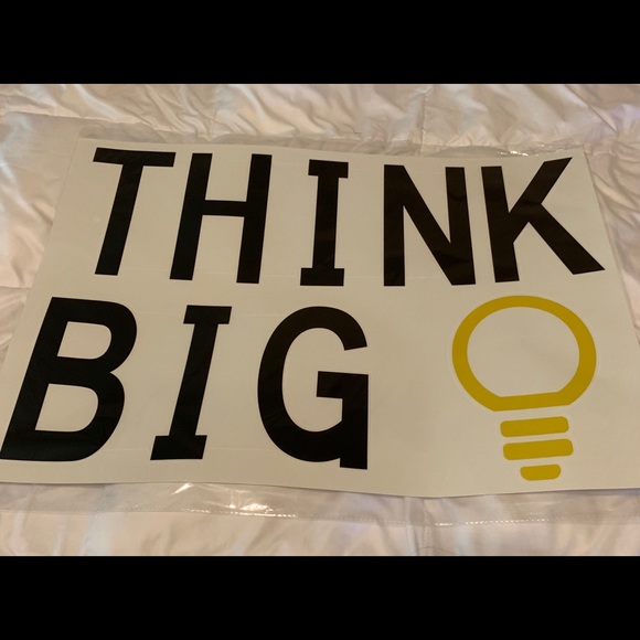 THINK BIG MOTIVATIONAL QUOTE WALL DECAL STICKERS REMOVABLE INSPIRATION - Picture 2 of 5